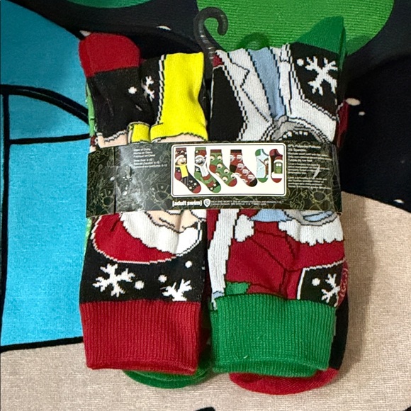 Rick & Morty Christmas Socks 6 Pack, Men's Shoe Size 6-12 Cartoon Network NEW - Picture 2 of 4